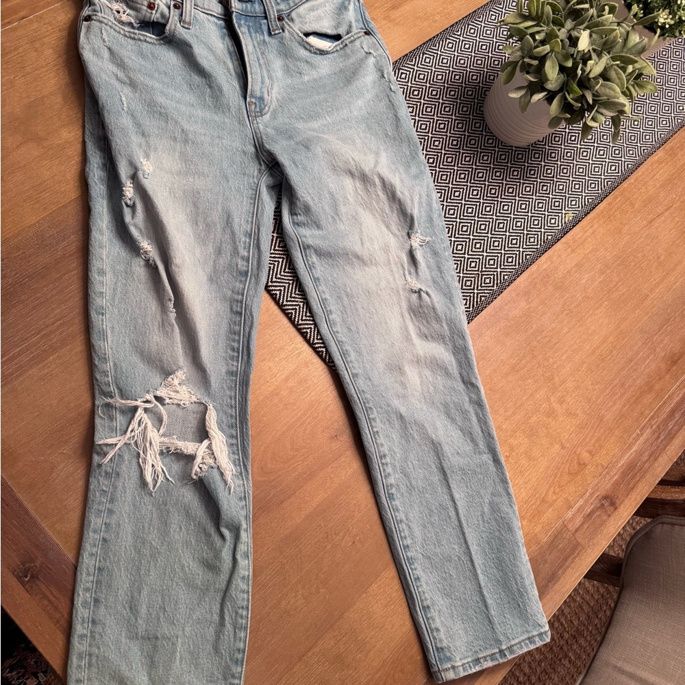 Distressed Light Blue Jeans